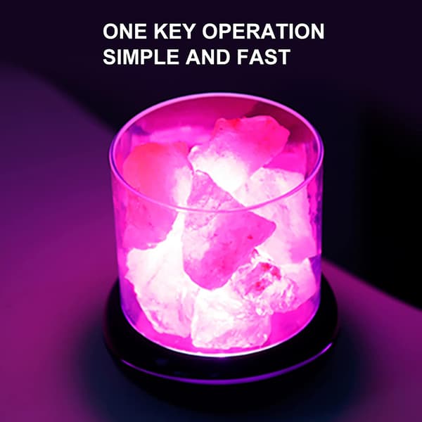 Saltkrystallampe Natlys USB Aroma Diffuser Saltlampe Farverig Saltkrystallampe Duftoliediffuser til Kontor Yoga Soveværelse