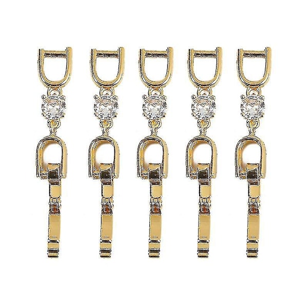 Armbandsförlängningslås Set - 5 st, Vikbara Halsbandsförlängare, 3 Guld Färger