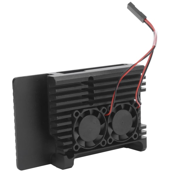Aluminiumskabinet med dobbelt blæser køleskal til Raspberry Pi 4B computertilbehør Dobbelt blæser aluminiumslegeringsskal