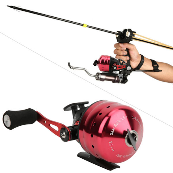 Udendørs Bue Fiskeri Spincast Reel Indvendige Liner Lukket Fisk Jagt Skydning Accessoryred