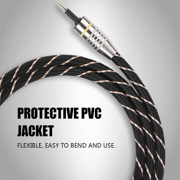 Toslink til Mini Jack 3.5mm Optisk Fiber Digital Lydkabel SPDIF Guldbelagt Stik 2m 2m