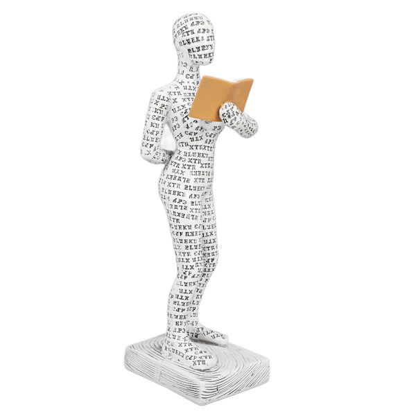 Kvinnlig tänkare staty unik hartsmassa läsande kvinnor figurin dekor för hemmakontor bibliotek W310 12