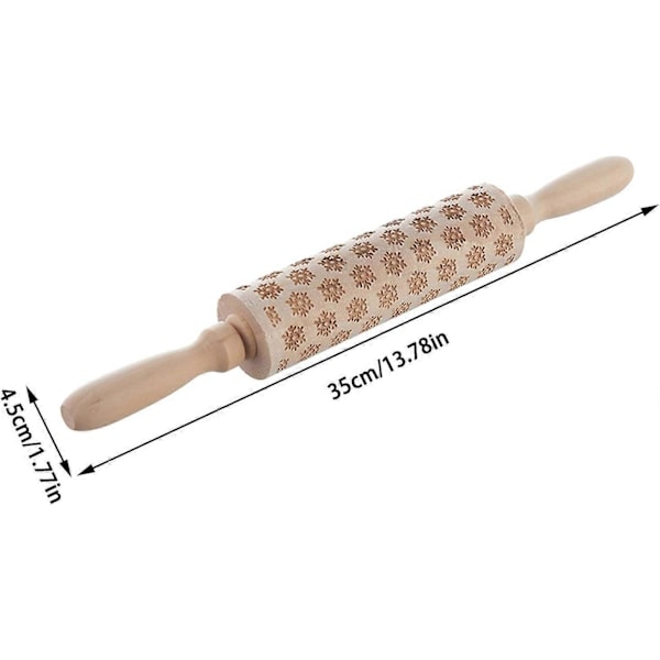 Julkavel med Mönster, 3D-kavlar i Trä med Prägling, Präglingskavel (F,35cm)