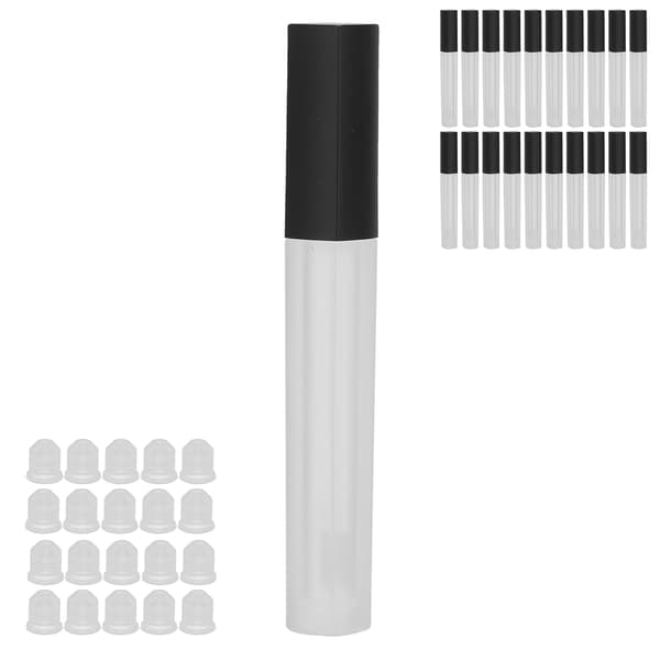 20 st läppglansrör Balsamflaska Läppglans Klar Plast Tomma Påfyllningsbara Balsamrörsflaskor Behållare 4,5 ml