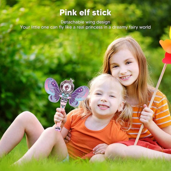 Avtakbar galvanisering rosa vingeformet lysstav med musikk for barn fra 3 år og oppover - Type 2