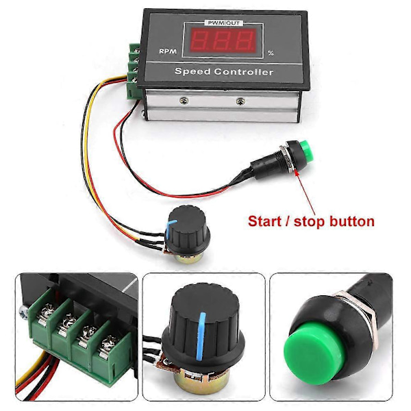 DC 6-60V PWM DC Motor Hastighedsregulator (PWM) Guvernør Regulator
