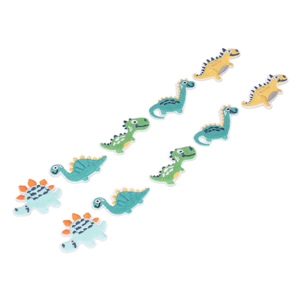 10 stk Dinosaurlapper Fargerike gjør-det-selv-klær Liten dinosaurform broderi Strykelapper for kjole lue Jean ryggsekk