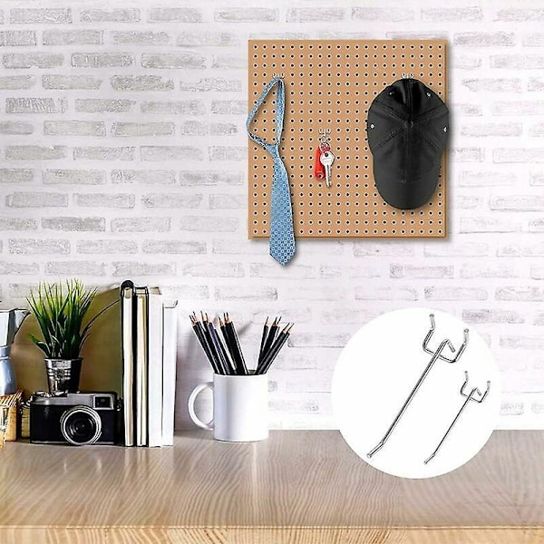 50 Stycken Pegboard Väggkrok, Enkel Krok Pegboard Vägg, Pegboard Krokar, Pegboard Vägg Tillbehörskrok, för Pegboard Väggpanel Dörr, Butik, 3.3mm, 5cm