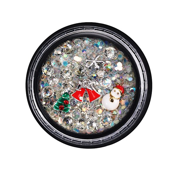 Nagelkonstdekoration Jul Strass Legering Paljett Mix Manikyr Dekaler #01