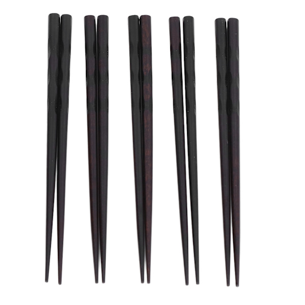5 par jernved spisepinner svart rund gjenbrukbar 23cm/9.1in lang for japansk stil servise klassisk