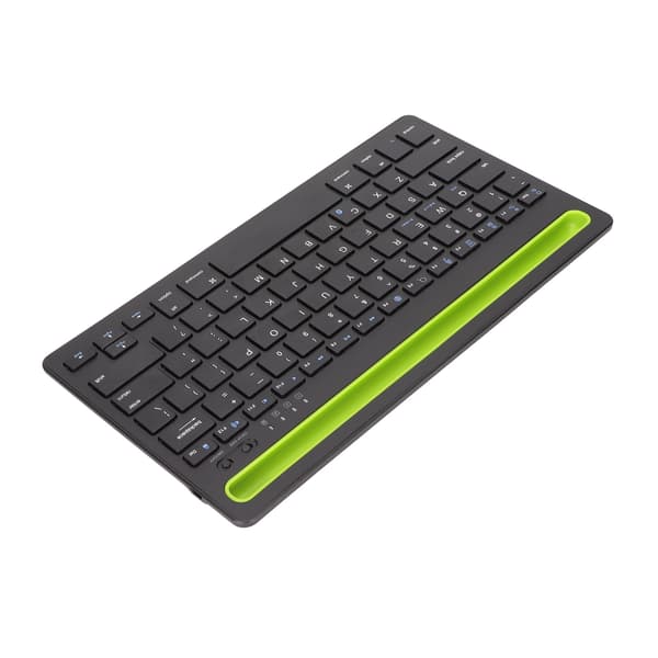 Monilaitteinen Bluetooth-näppäimistö, ladattava langaton näppäimistö integroidulla telineellä MacBookille, Androidille ja Windowsille