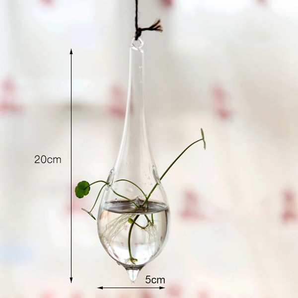 Hanging Hydroponic Glass Vase Unique Shape Hanging Flowers Container Home Decor for Flower Arrangement