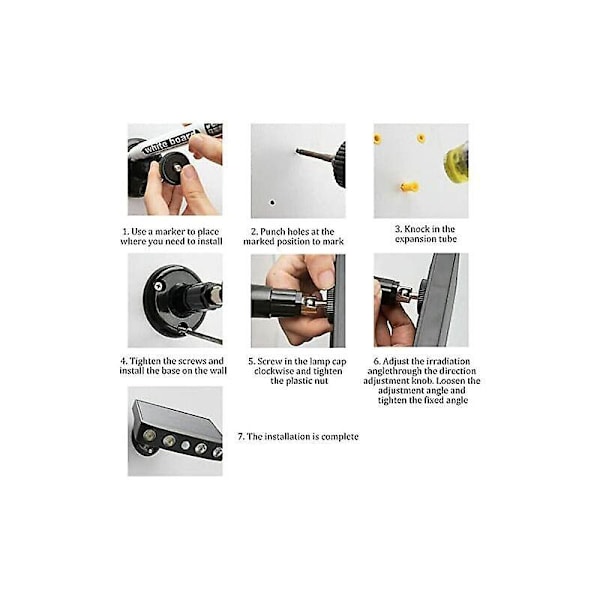 2-pack Utomhus Solcellsvägglampor med PIR-rörelsesensor, IP65 Vattentät, 360 graders roterande spotlights, Solcellsdriven, för Utomhus, Gård, Trädgård, Dr
