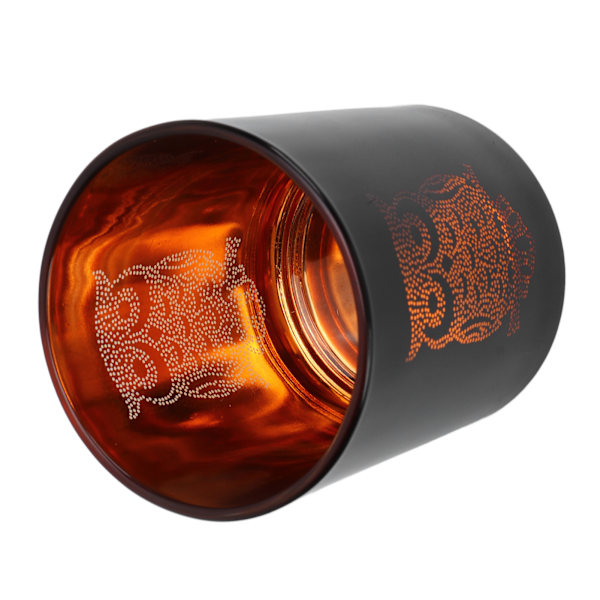 Glasvotivljusstake Natt Uggla Hållbar Luktfri Svart Glas Romantisk Tealight Ljusstake för Hemmakontor Bar