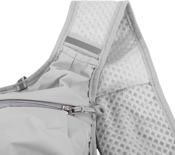 Universal, breathable, ultralight, adjustable running vest backpack with phone pocket; unisex.