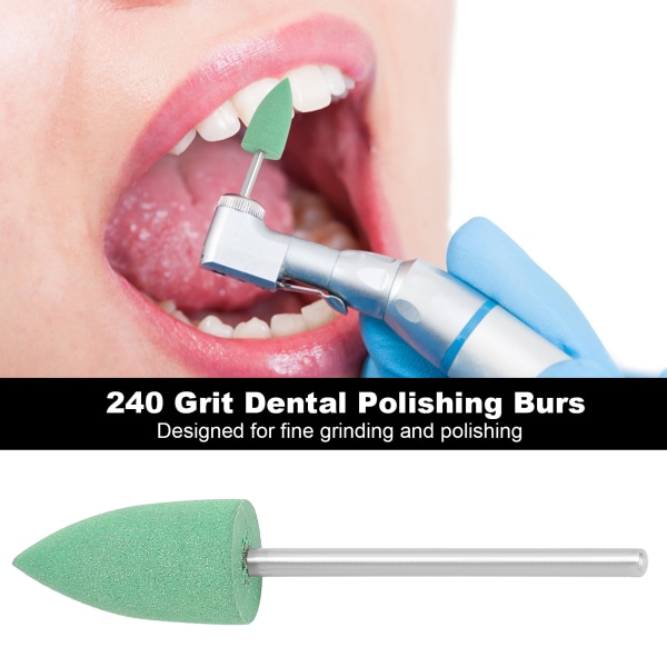 240 Grit Silikonegummi Dental Polering Burs Dental Grinding Polermaskine Burs Bore Bit AccessoryXL Grøn