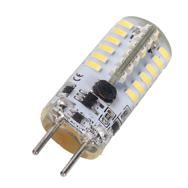 48LED silikonlampa 3W 300LM GY6.35 BiPin-lampa AC12V för ljuskrona taklampa (Kallvit 60006500K)