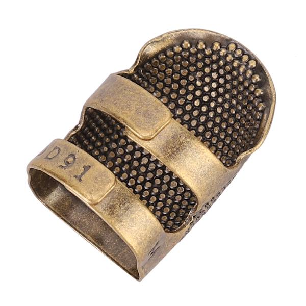 Messinkinen kannettava vintage-sormustin ompeluun, tilkkutöihin, askarteluun, DIY-sormensuojus (M)