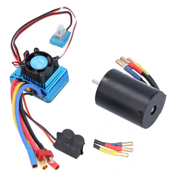 3650 3900KV 4P Sensorløs børsteløs motor+60A børsteløs ESC-erstatning til 1/10 RC-bil