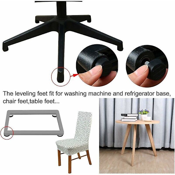 sourcing map 20 stk Møbeljusterbare føtter Justerbare føtter Møbelglidebein Bord Stolbord Base Gulvbeskytter Skrueglider 22 mm x M6 x 20 mm