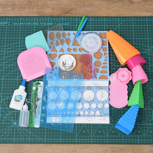 20 st papper quilling verktyg komplett set elektrisk quilling penna crimper kant DIY papper hantverk