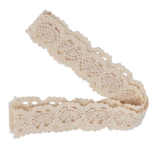 Blonderbånd Bomull Beige Nett 3cm Bredde 10 Yards Elegant Blonderkant For DIY Gardin Klær Duk Gavedekorasjon