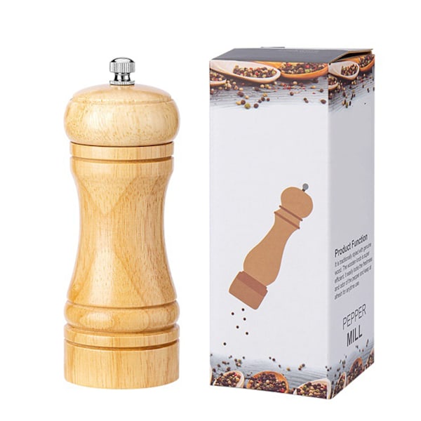 Wooden Pepper Grinder Adjustable Coarseness Durable Comfortable Manual Pepper Mills Shakers for Kitchen