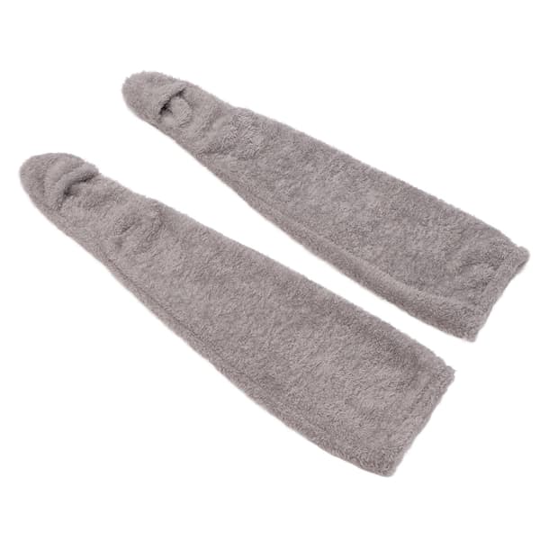 Over Knee Fuzzy Sokker Vinter Hjem Sove Bløde Tykke Åndbare Plys Strømper Benvarmer Grå