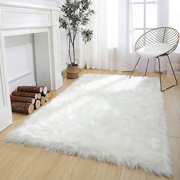 Premium Faux Sheepskin Fluffy Tæppe Til Soveværelse, Super Blødt Faux Fur Tæppe Til Stue, Børns Boligindretning, Komfortabelt Plys Gulvmåtte 40*120cm