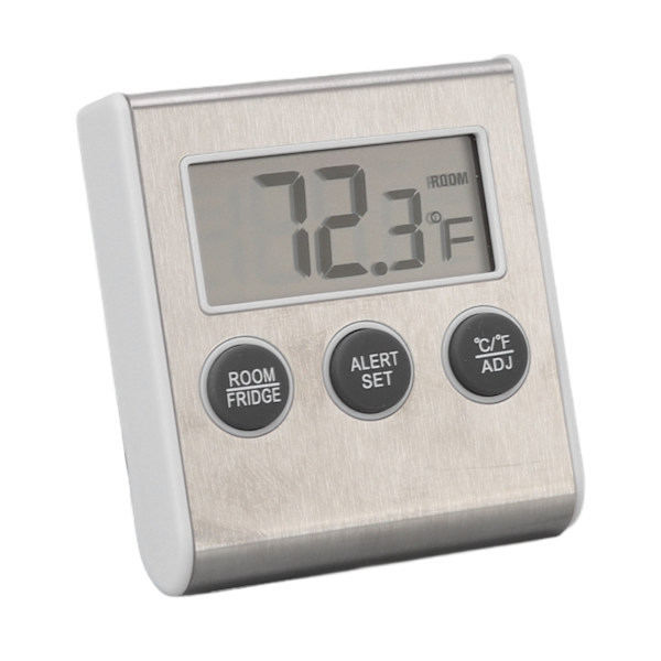 Digital kyltermometer larmminnesfunktion liten frys termometer med magnet för laboratorium vit