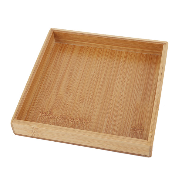 Japansk stil rektangulär frukt te mat serveringsbricka för restaurang hem (19,3*19,3*3cm)