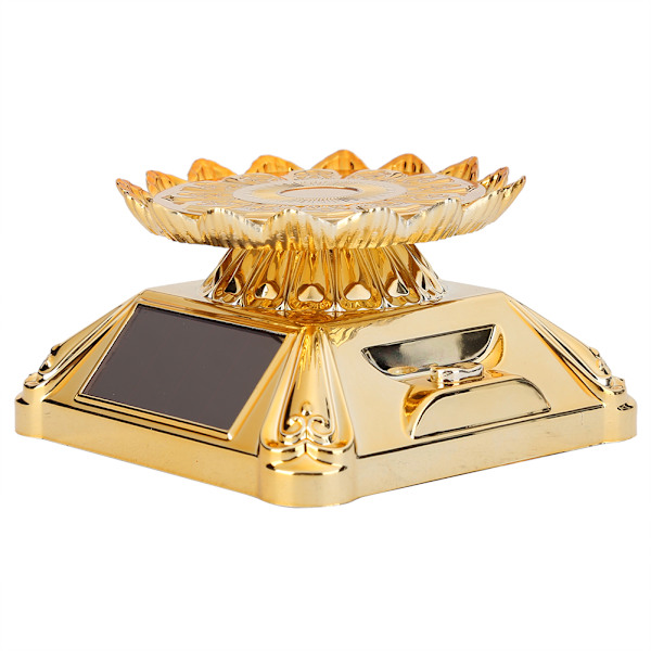 Roterande skivspelare Smycken Display Stativ Hållare Halsband Bricka Soldriven Guld 80 x 48 mm