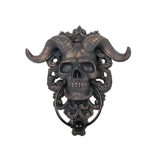 Punk Skull Får Hoved Væghængende Dekor og Dør Knocker Skulptur