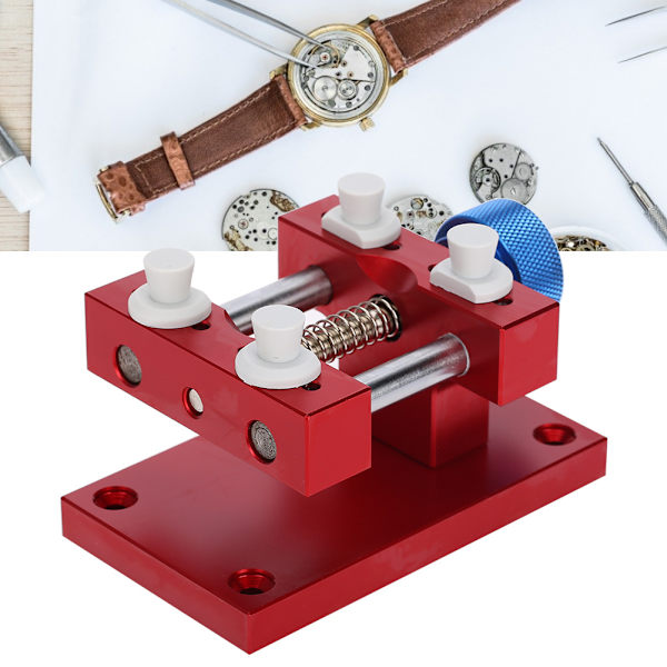 Metallinen säädettävä watch case watch poisto jalustan liikkeen korjaustyökalu punainen