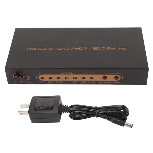 HD Multimedia Interface Ljudextraktor 4K 60Hz HDR HD Multimedia Interface EARC ARC Ljudextraktor Omvandlare 100‑240V US-kontakt