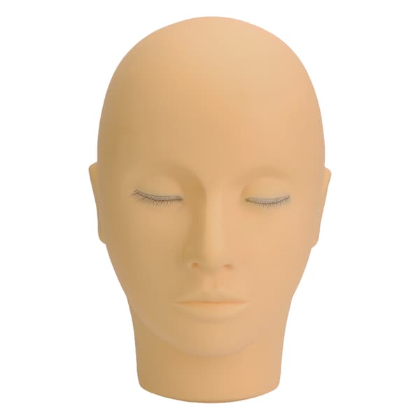Øyenvippeforlengelse Mannequin Hode 3-lags Vipper Sminke Skjønnhet Silikon Øvelse Treningsdukke Hode Lys Kaffe