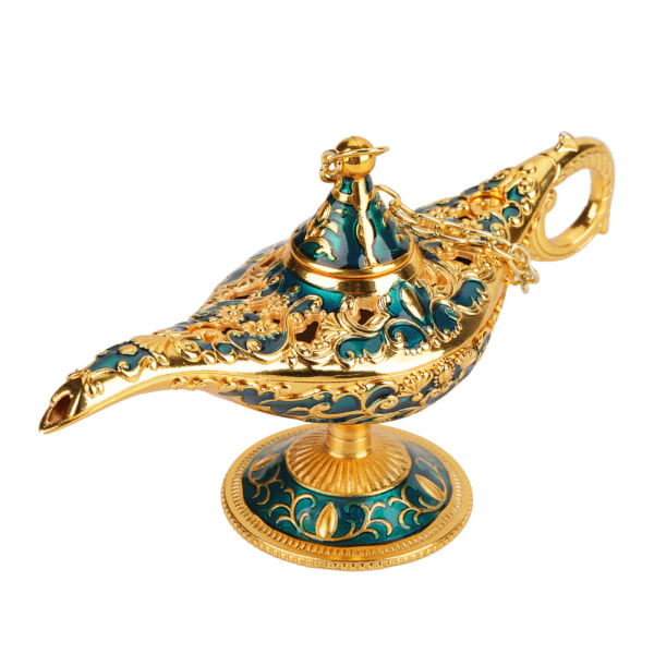 Metall utskåret hul legende lampe hul Aladdin Magic Genie Light Ønskepotte dekor (#2)