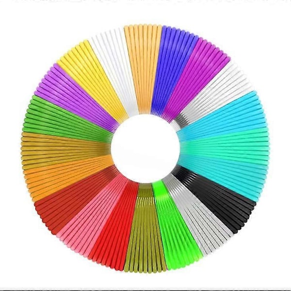 PLA 3D Print Pen Refills, 1.75mm PLA Filament, 20 Farver PLA 5m pr. rulle, 3D Printer Filament, 3D Print Filamenter til Børn 3D Blyant Filament til D