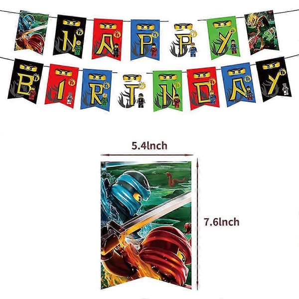 Ninjago Børnefødselsdag Dekorationssæt med Balloner og Banner