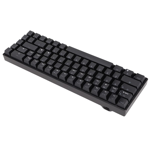 Trådløst 2.4 G mekanisk tastatur sort 68 taster RGB dynamisk baggrundsbelysning trådløst gaming tastatur til Windows sort switch