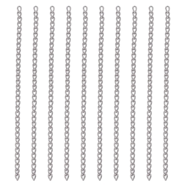 32.8 Feet Copper Curb Chains Cuttable Length DIY Crafts Elegant Style Metal Craft Chain Jewelry Making Chain for Handbag Silver