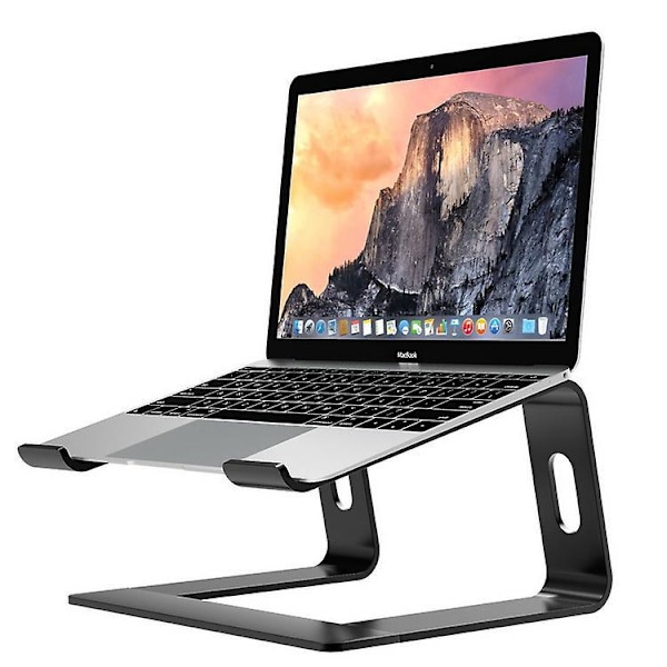 Ergonomisk Laptop Stativ Aluminium Support Kompatibel med Sort Farve