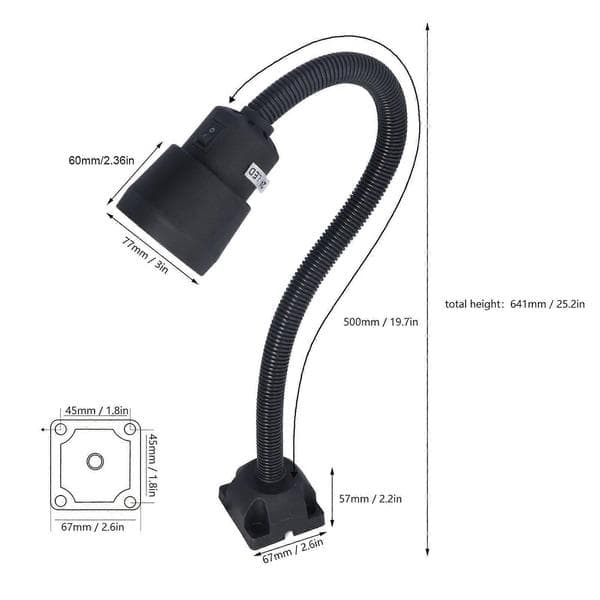 High-quality LED work light for machine tools, punch and grinding machine lamp, soft rod