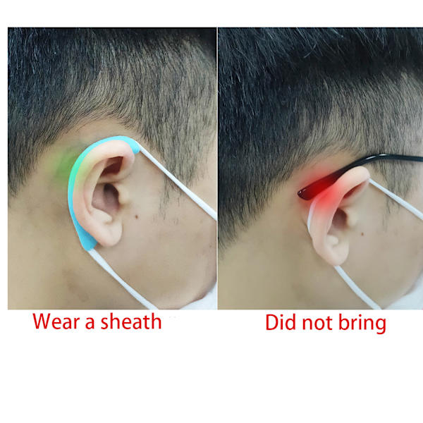 2 st silikon öronkrokar Anti-slip mask öronhållare Smärtbeständiga hörselskydd Glasögon hållare glasögonhållare tillbehör