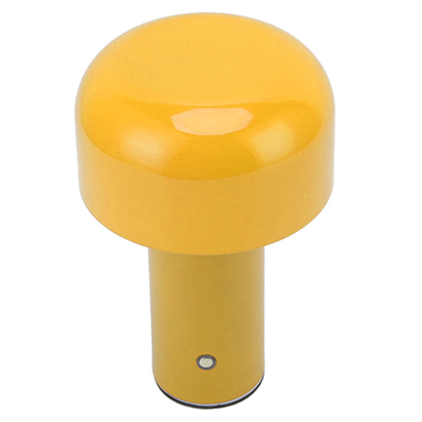 LED-skrivbordslampa, svampdesign, USB-laddning, 3 färgtemperaturer, touch-bordlampa för restaurang, studie, guldgul