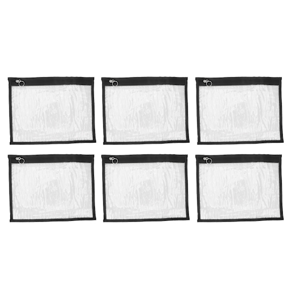 6 stk. lynlåspose rejse bærbar gennemsigtig vandtæt PVC opbevaringspose arrangør til kosmetik L