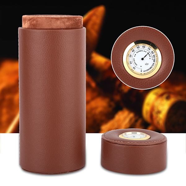 Bærbar brun lædercigar Humidor