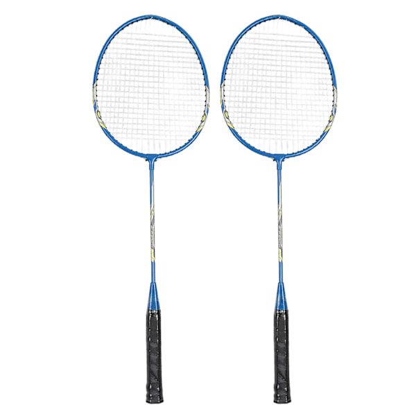 LEIJIAER Badminton Racket Set för 2 spelare Järnlegering Professionell Träningsutrustning Ersättningsutrustning Blå