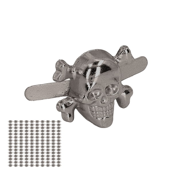 150 st Skull Rivets Fashionable Gothic Style Vackra Skull Stud Tillbehör för DIY Skor Kläder Väskor Silver Svart