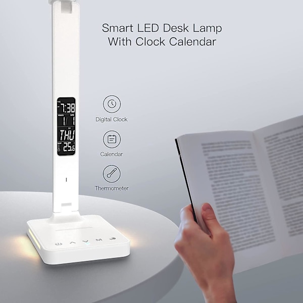 Himmennettävä LED-pöytälamppu langattomalla latauksella ja USB-latausportilla